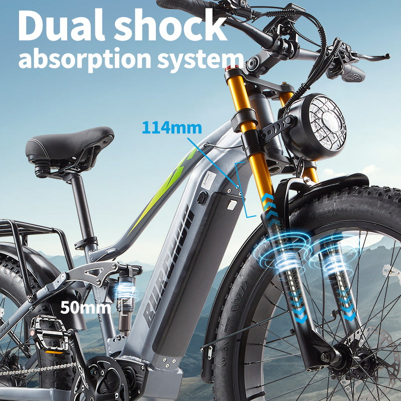 BURCHDA-RX80-26 inch soft tail snow electric bike 4.0 tire