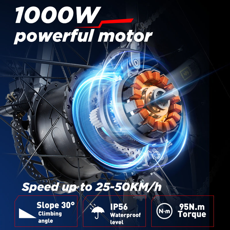 BURCHDA-RX80-26 inch soft tail snow electric bike 4.0 tire